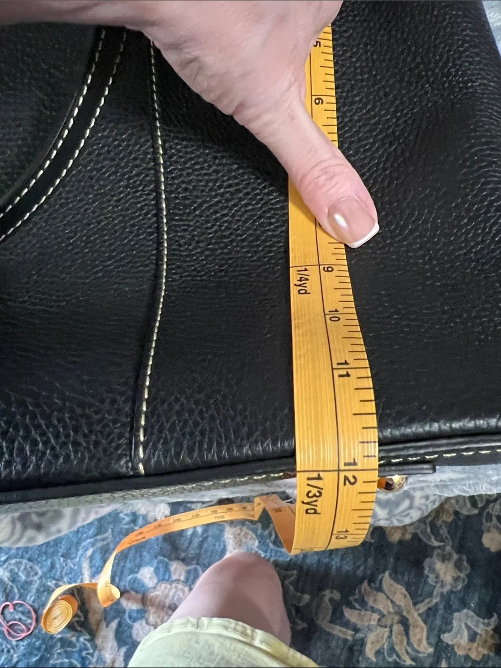 Dooney & Bourke Black Pebble Leather Tote with Front Pocket